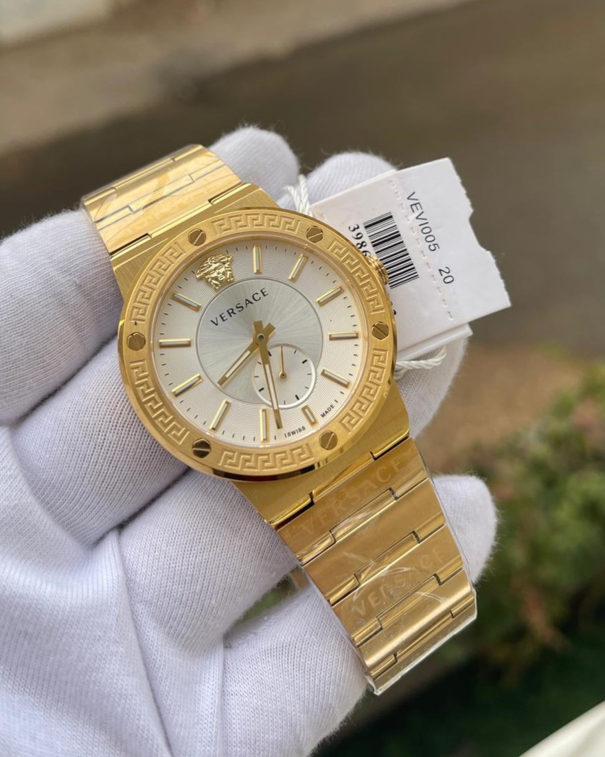 Versace VEVI005 Gold Beyaz Erkek Kol Saati L-1579